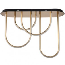 Φωτιστικό Οροφής LED 75W 230V 4800lm Θερμό Φως σε Μαύρο-Χρυσαφί 955ELIN3075